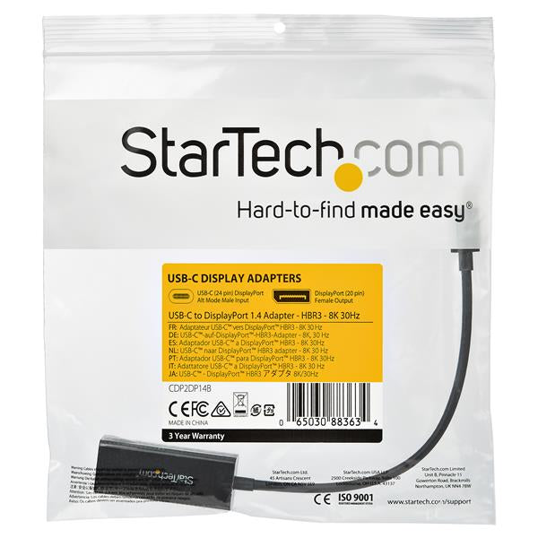 STARTECH CONSIG ADAPTADOR DE VIDEO EXTERNO USB ADAP -C A DISPLAYPORT-8K 30HZ-HBR3