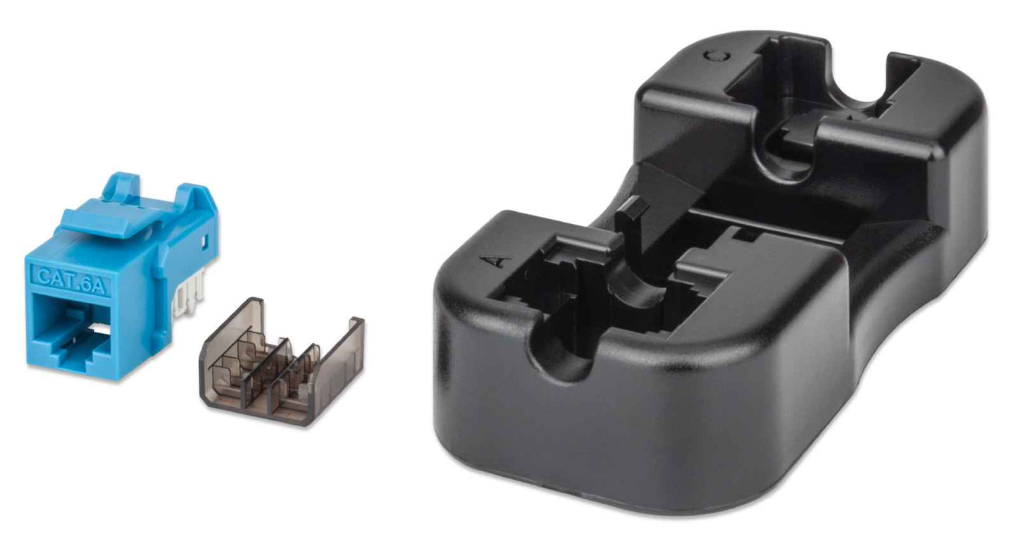 Jack de Red Intellinet 772334 Cat6a, UTP, RJ-45, Azul/Negro