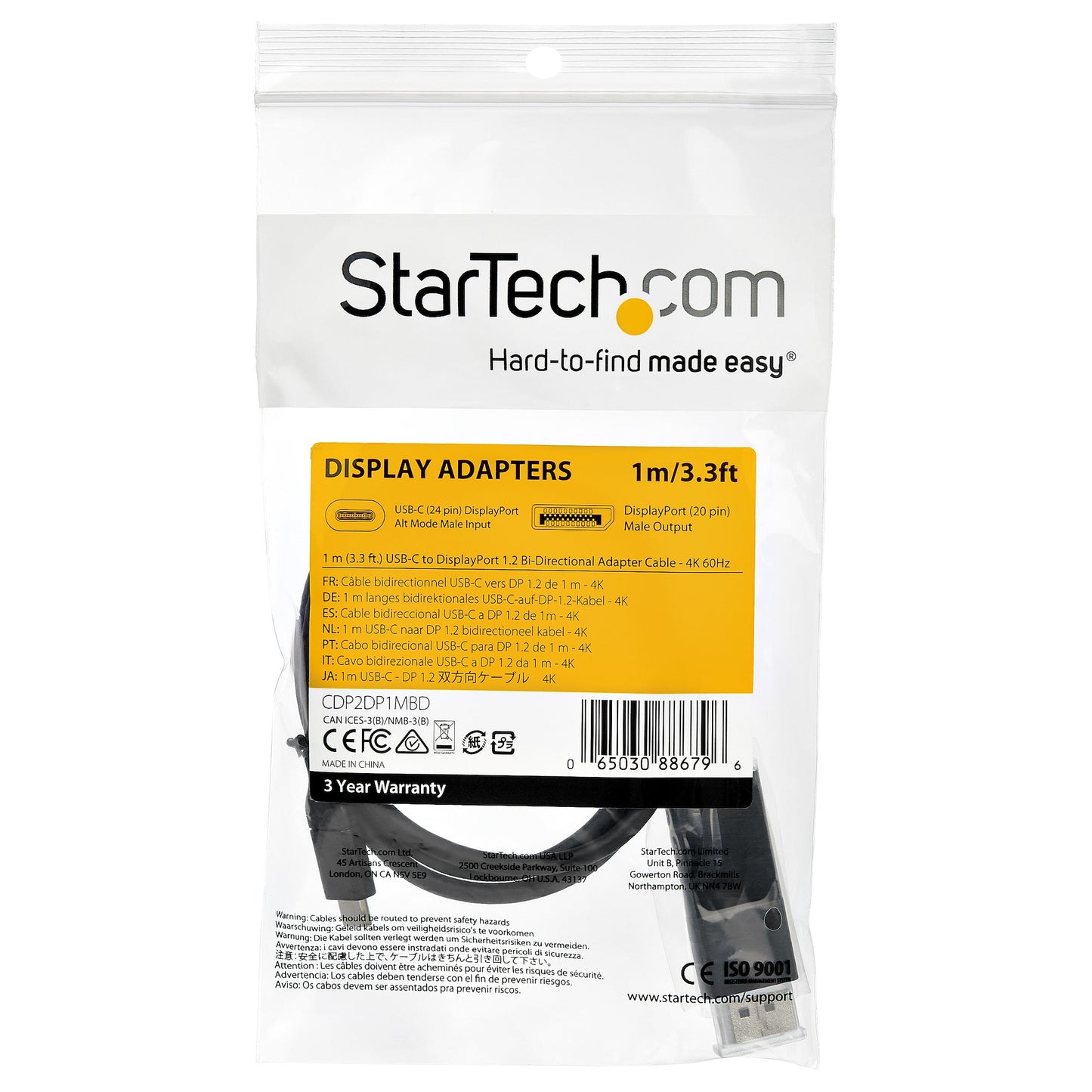 STARTECH CONSIG CABLE CONVERTIDOR USB-C A DISP CABL LAYPORT - 1M - BIDIRECCIONAL - 8K