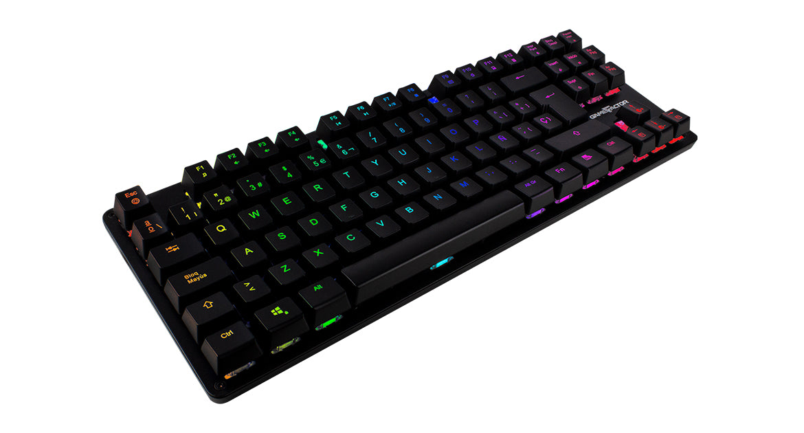KBG500-RD Teclado Gamer Game Factor RGB, Teclado Mecánico, Switch KRED Red, Alámbrico, Negro (Español)