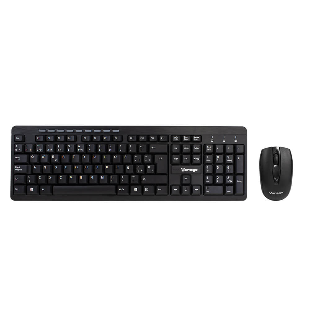 Kit de teclado y mouse KM-304 Vorago, Inalámbrico, USB, Negro (Español)