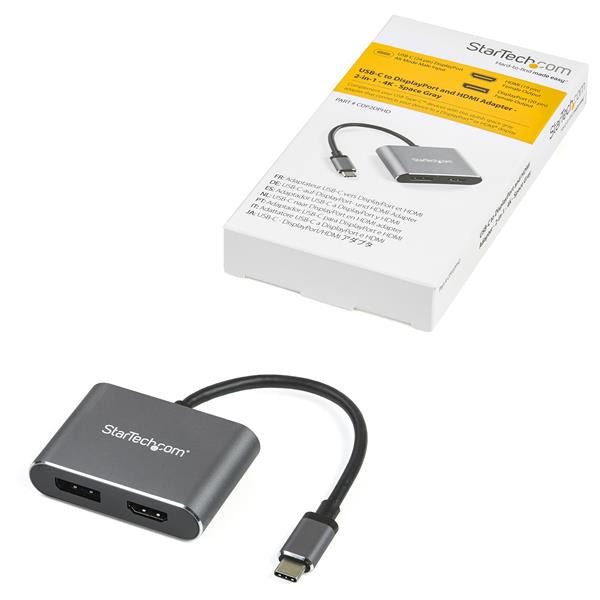 STARTECH CONSIG ADAPTADOR DE VIDEO MULTIPUERTO ADAP S USB-C A HDMI O DP - 4K 60HZ
