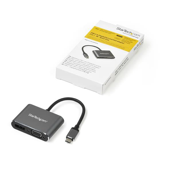 STARTECH CONSIG ADAPTADOR DE VIDEO MULTIPUERTO ADAP S USB-C - DP O VGA - 4K 60HZ