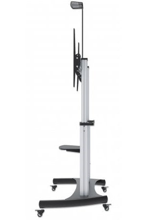 Soporte de TV tipo carro con altura ajustable, de 60" a 100" color Plateado y negro