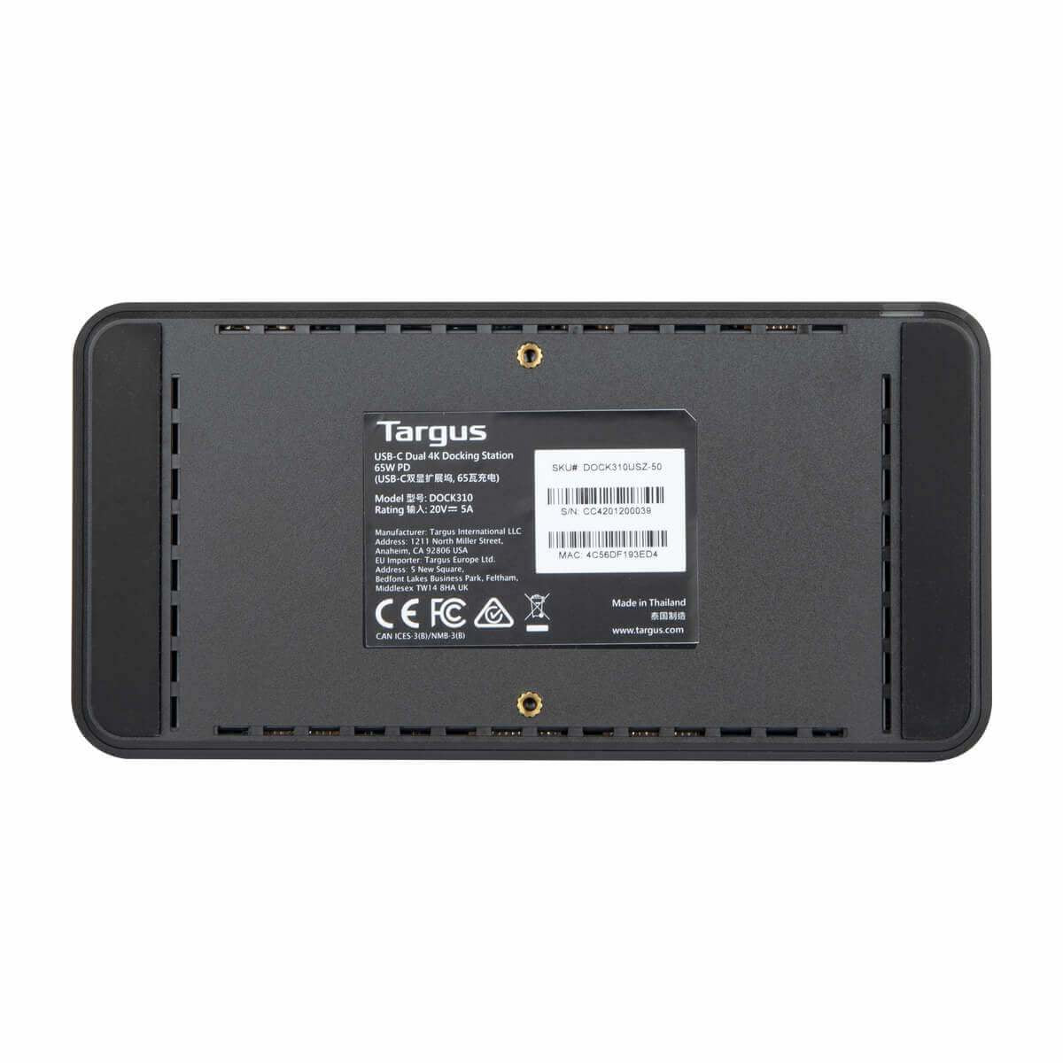 TARGUS DOCKING STATION UNIVERSAL USB DOCK 3.1 TYPE-C DV4K 65W.