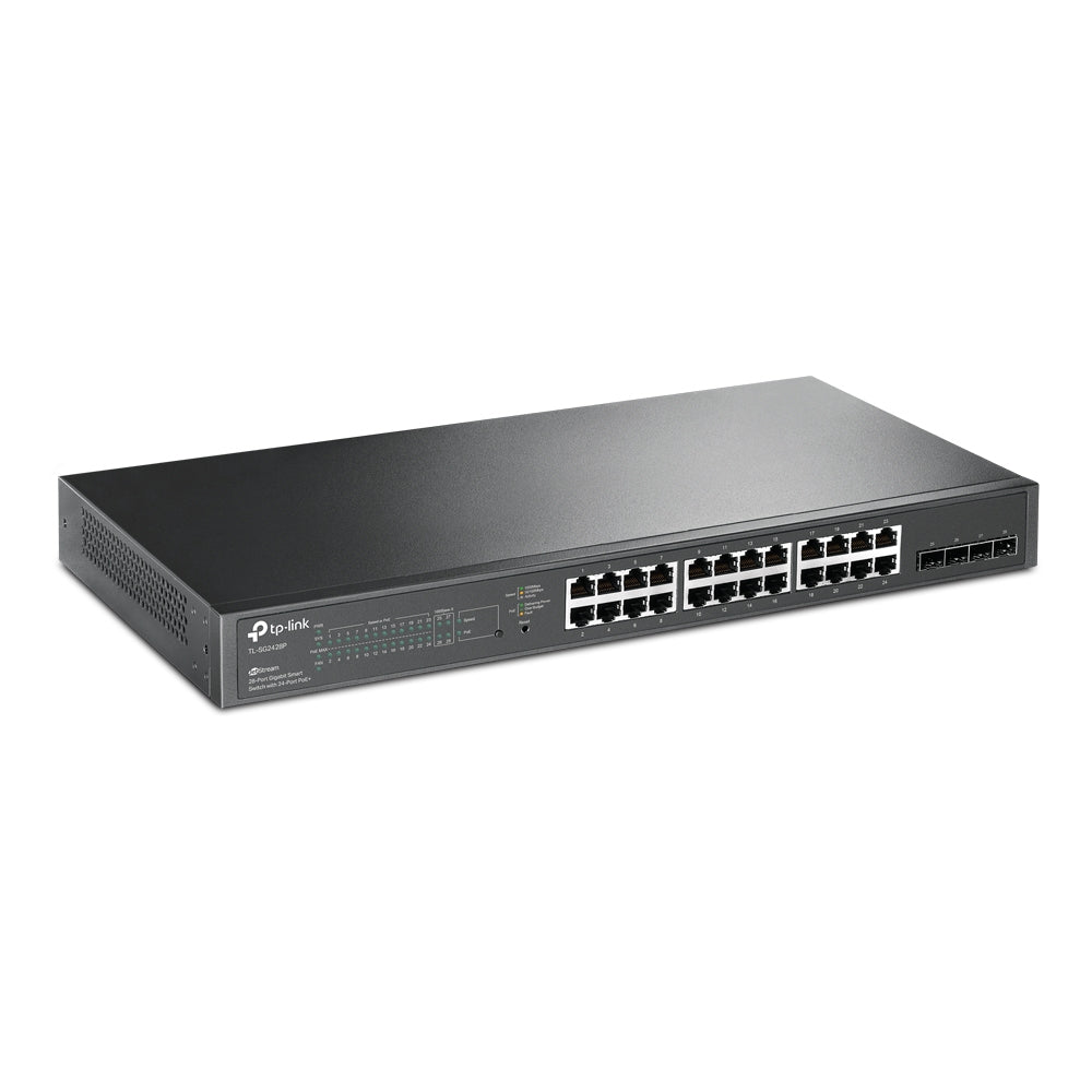 TP-LINK JETSTREAM 24-PORT 10/100 MBPS PERP 4 PORT GIGABIT SMART SWITCH WITH 2