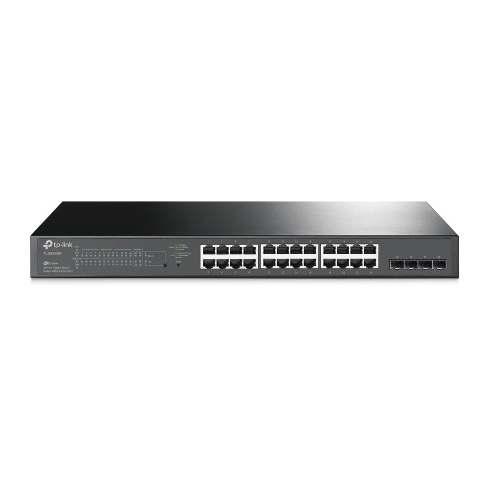 TP-LINK JETSTREAM 24-PORT 10/100 MBPS PERP 4 PORT GIGABIT SMART SWITCH WITH 2
