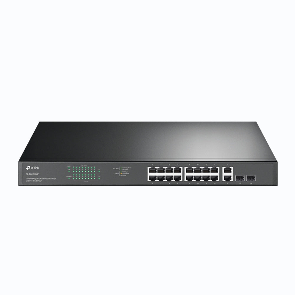 TP-LINK SWITCH DE MONTAJE EN BASTIDOR PERP GIGABIT DE 18 PUERTOS CON 16 PUE