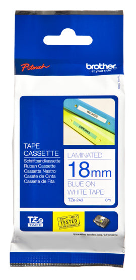 BROTHER CINTA AZUL SOBRE BLANCO RIBB 18MM X 8M CINTA AZUL SOBRE BLANCO 18MM X 8M