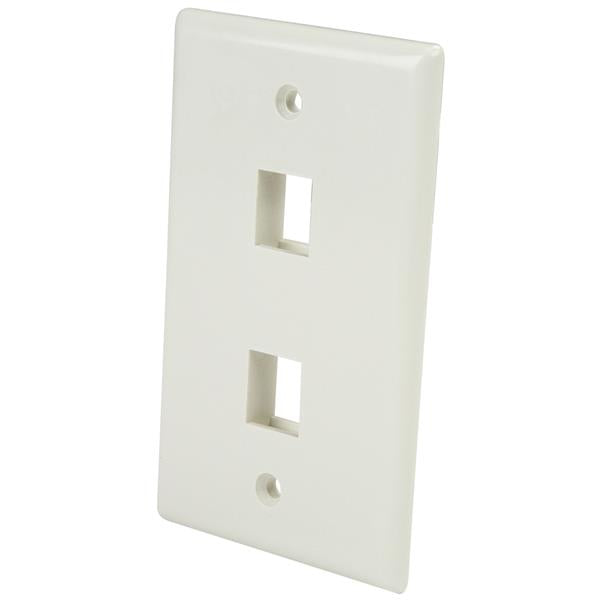 PLACA DE PARED DE 2 SALIDAS ACCS RJ45 COLOR BLANCO