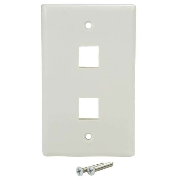 PLACA DE PARED DE 2 SALIDAS ACCS RJ45 COLOR BLANCO