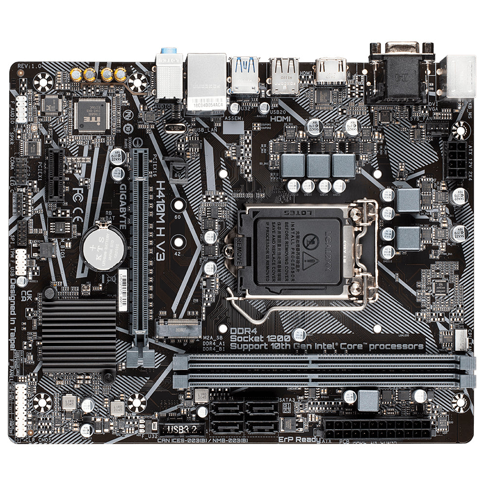 GIGABYTE (ARROBA) TARJETA MADRE GIGABYTE H410M H CPNT V3 DDR4/HDMI/ MATX INTEL LGA 1200