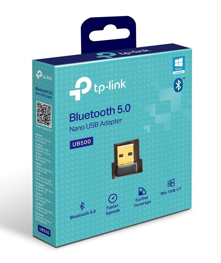Adaptador bluethooth TP-LINK USB500, 5.0 UB500, USB 2.0, Negro