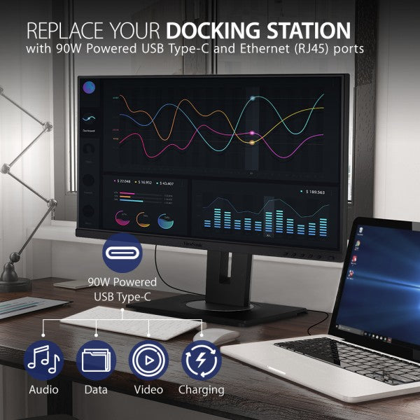 Monitor LED Viewsonic VG245 24", Class Full HD, 16:9, 5ms, Altavoces, HDMI, VGA, DisplayPort