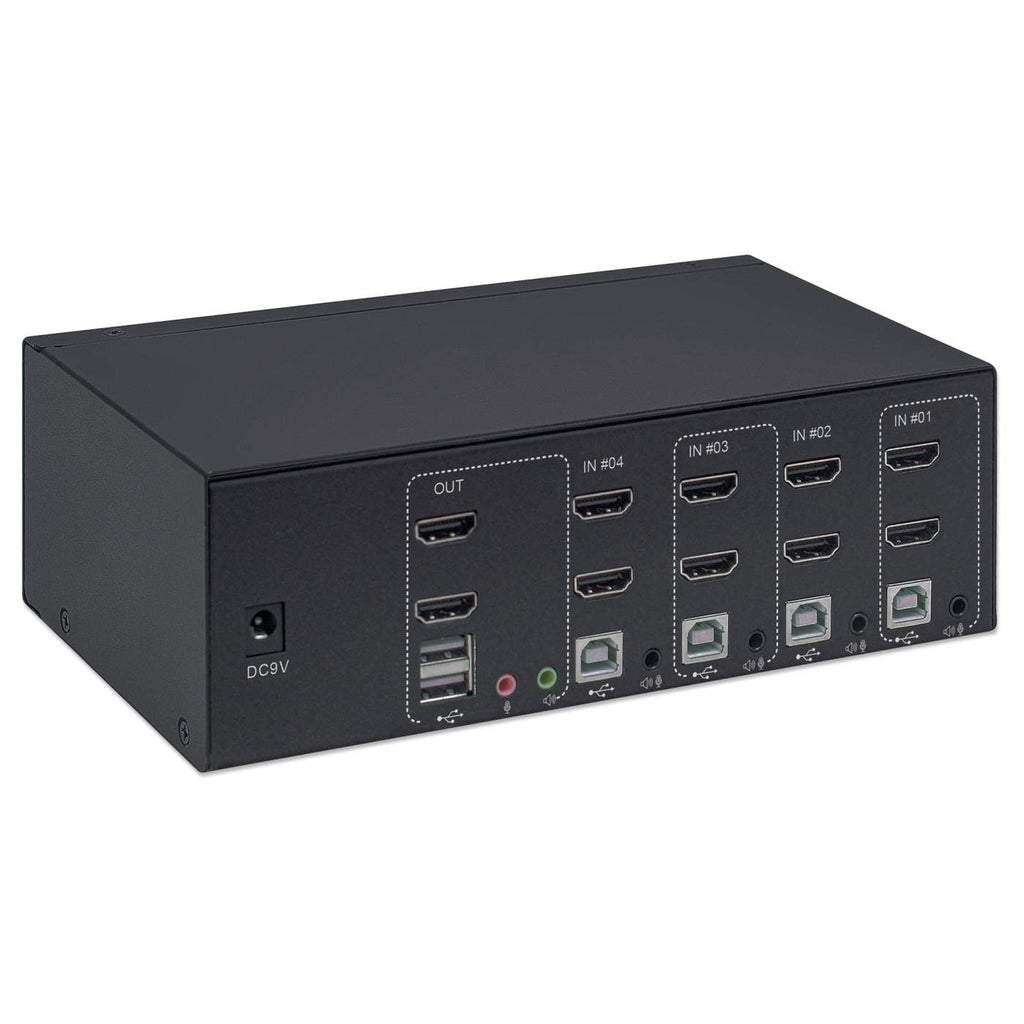 MUX KVM HMDI Doble Monitor 4:1, 4K, 30Mhz U, 4 Computador(es)