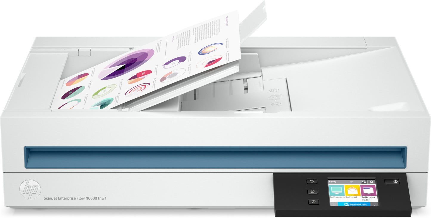 HP OPS SCANNERS HP SCANJET ENTERPRISE FLOWN6600PERP FNW1ESCO NER CAMA PLANA Y ADF VEL