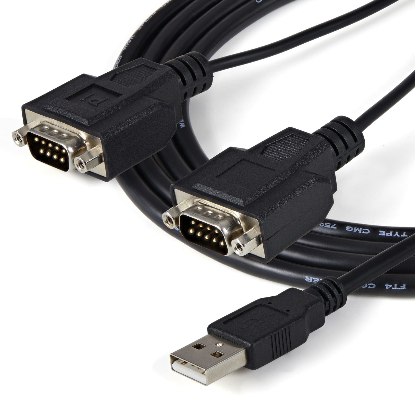 STARTECH CONSIG CABLE 1.8M ADAPTADOR USB A 2 CABL PUERTOS SERIAL CON RETENCION COM.