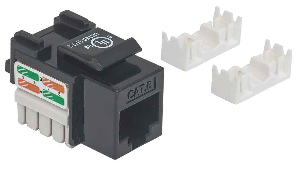Jack RJ45 Cat 6 de impacto (Keystone) Negro IC Intracom