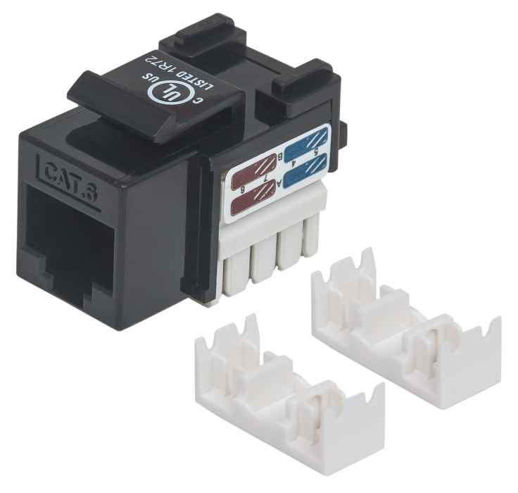Jack RJ45 Cat 6 de impacto (Keystone) Negro IC Intracom