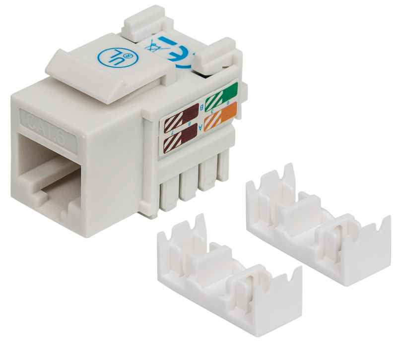 Jack RJ45 CAT6 UTP MANHATTAN keystone, cable de impacto, blanco