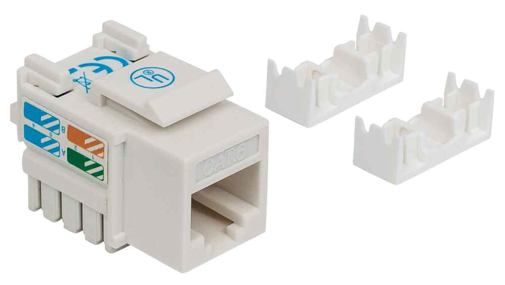 Jack RJ45 CAT6 UTP MANHATTAN keystone, cable de impacto, blanco