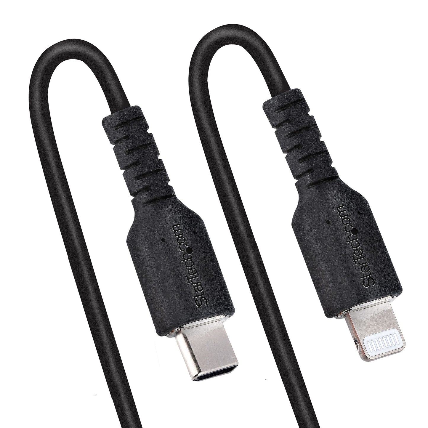 Cable Espiral StarTech.com RUSB2CLT1MBC, Lightning Macho - USB-C Macho, 1 Metro, Negro