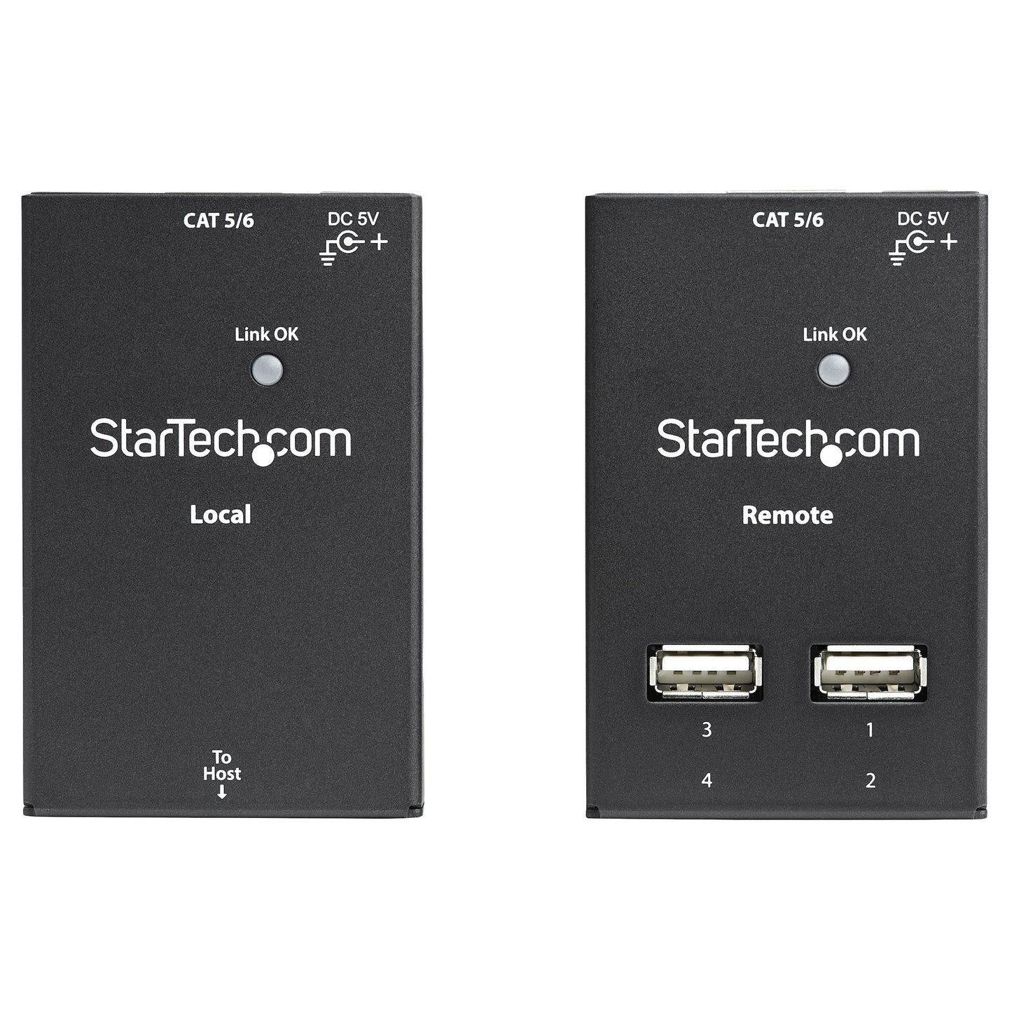 Extensor USB 2.0 STARTECH de 4 Puertos por Cable Cat5 o Cat6, color negro