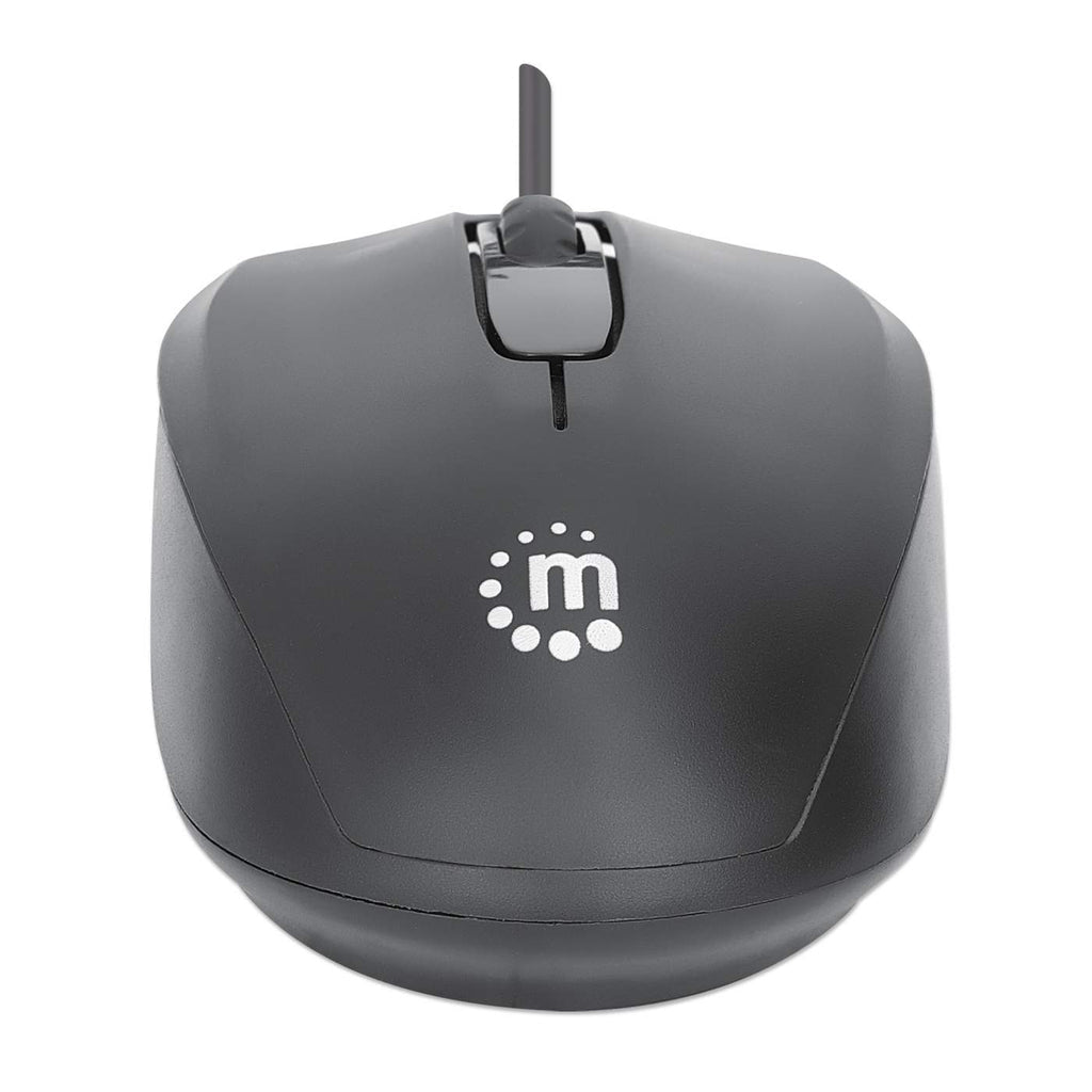 Mouse Óptico Estándar USB Negro, Cable, 1000 dpi, Rueda de desplazamiento, Simétrico