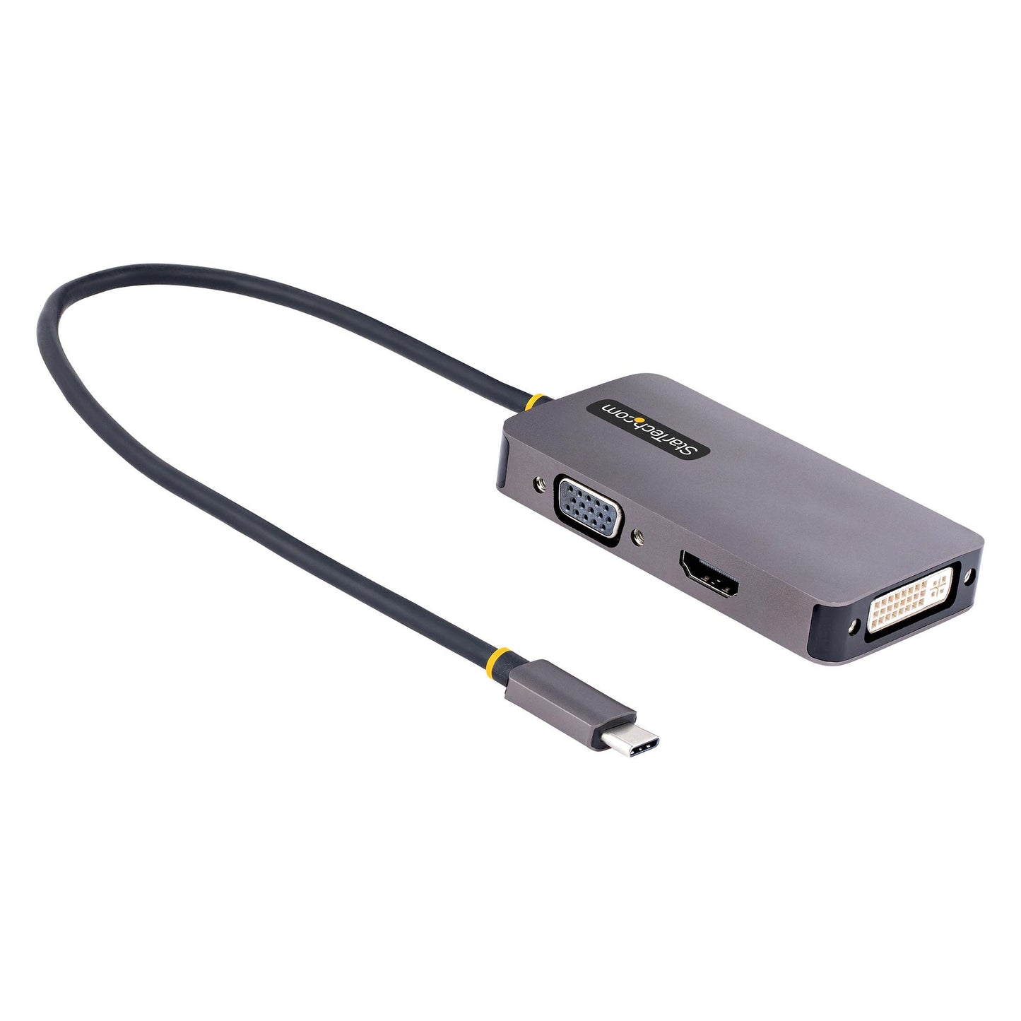 Adaptador de Video StarTech.com 118-USBC-HDMI-VGADVI, USB C - HDMI/VGA/DVI-I Hembra, Gris