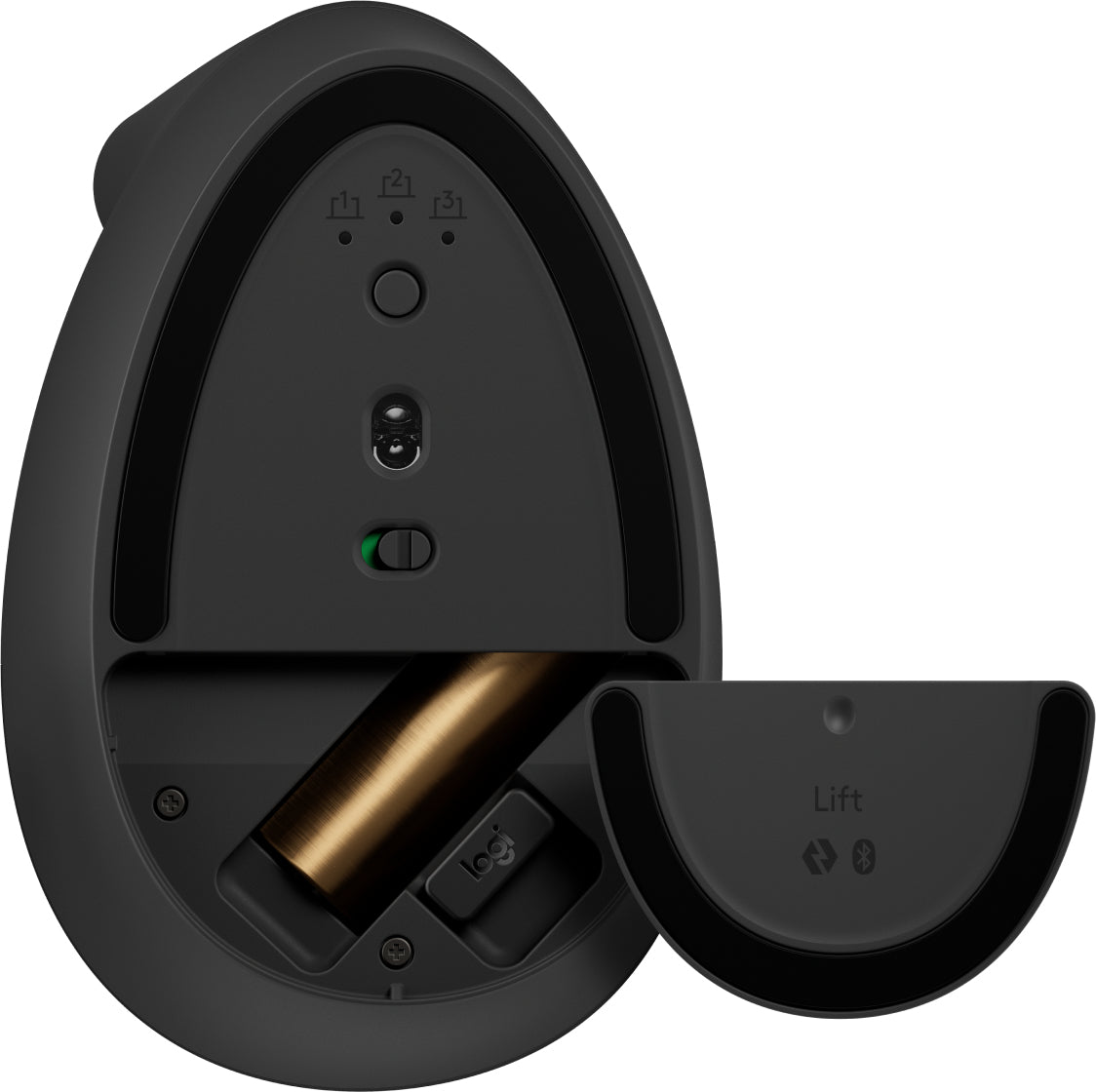 Mouse Lift Ergo Logitech, Inalámbrico, USB-A, Izquierdo, 1000DPI, Grafito