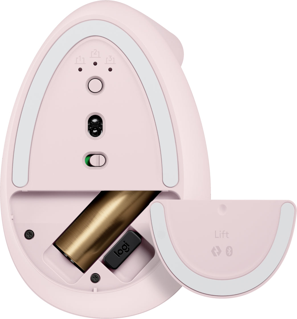 Mouse Ergo Lift Vertical Logitech, Inalámbrico, USB-A, 1000DPI, Rosa