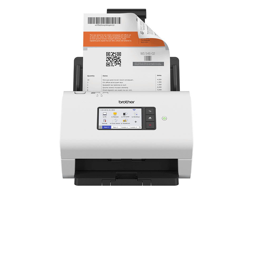 BROTHER ESCANER DE ESCRITORIO ADS4900W PERP 60PPM DUPLEX ADF 100 WIFI RJ45 ESCANER DE ESCRITORIO ADS4700W 60PPM DUPLEX ADF 100 WIFI RJ45