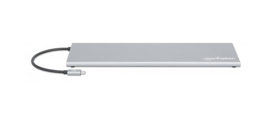 USB-C 11 puntos MANHATTAN Docking HDMI/Mini DP/VGA, U - 3 Displays Supported - 4K, Full HD - 3840 x 2160