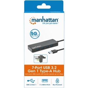 IC INTRACOM HUB USB V3.2 7 PTOS A SIN PERP FUENTE 5GBPS