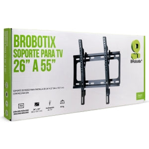 Soporte TV para pared BRobotix de 26" a 55", 45 kg, Fijo con Tildeo, con inclinación de 15º