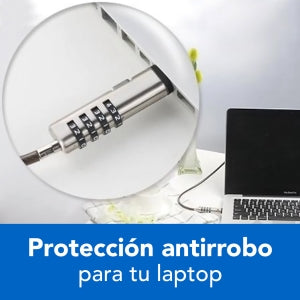 BRobotix Candado de Combinación para Laptops, 1.8 Metros, Negro/Plata