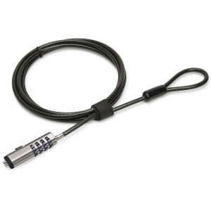 BRobotix Candado de Combinación para Laptops, 1.8 Metros, Negro/Plata