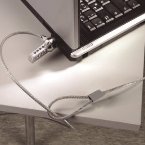 BRobotix Candado de Combinación para Laptop, 1.3 Metros, Acero Inoxidable
