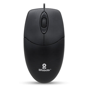 Mouse óptico K1 Brobotix, Alámbrico, USB, Negro