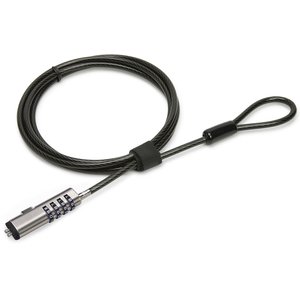 BRobotix Candado de Combinación para Laptops, 1.8 Metros, Negro/Plata