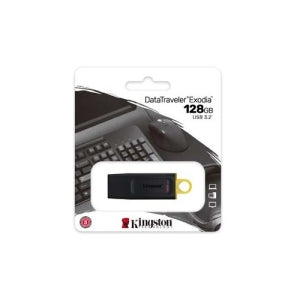 Memoria USB de 128gb color Negro/Amarillo.