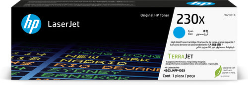 W2301X Cartucho de tóner original HP LaserJet 230X Cian