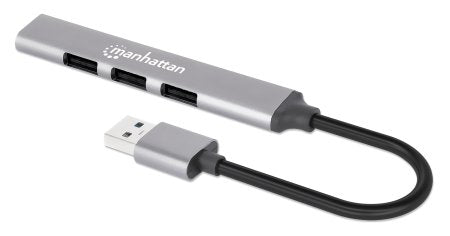 USB V2.0 MANHATTAN HUB 3 Ptos y V3.0 1 Pto, Alumini - 4 Total USB Port(s) - 3 USB 2.0 Port(s) - PC, Mac, Linux, ChromeOS