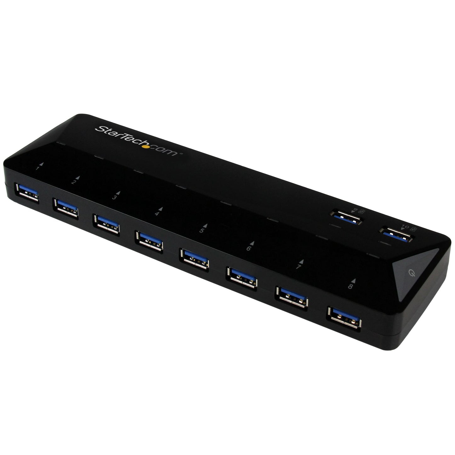 Concentrador USB 3.0 STARTECH de 10 Puertos - 5Gbps - Hub con Puertos de Carga y Sincronización - 2 Puertos de 1.5A, color negro