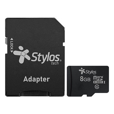 MicroSD Stylos de 8GB, Clase 10, Con Adaptador
