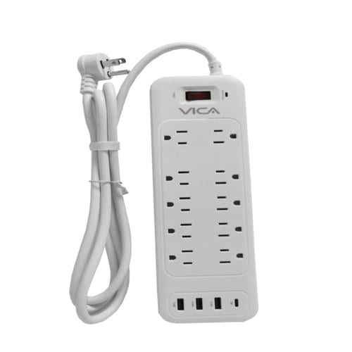 Vica Barra Multicontacto 9P, 10 Tomas, 3 USB-A, 1 USB-C