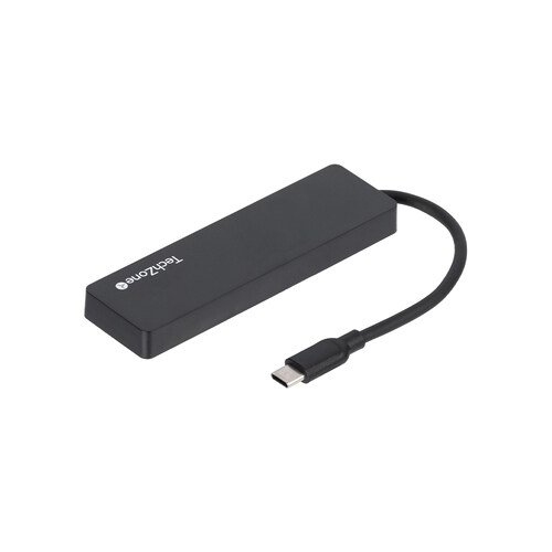 Hub TechZone 4 en 1, USB 3.0, Tipo C