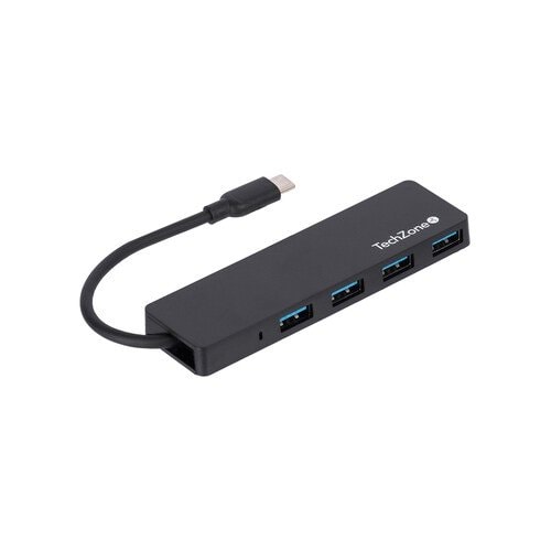 Hub TechZone 4 en 1, USB 3.0, Tipo C