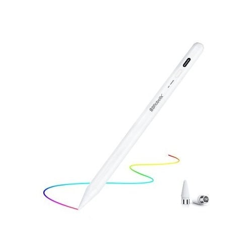 Pluma Stylus Activa BRobotix, Bluetooth, Batería Recargable USB-C, 2 Repuestos, Blanco