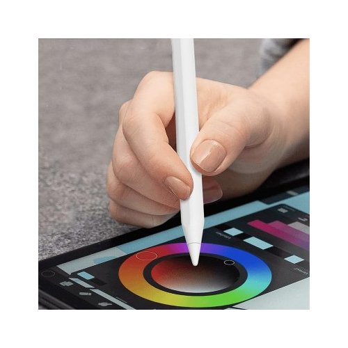 Pluma Stylus Activa BRobotix, Bluetooth, Batería Recargable USB-C, 2 Repuestos, Blanco